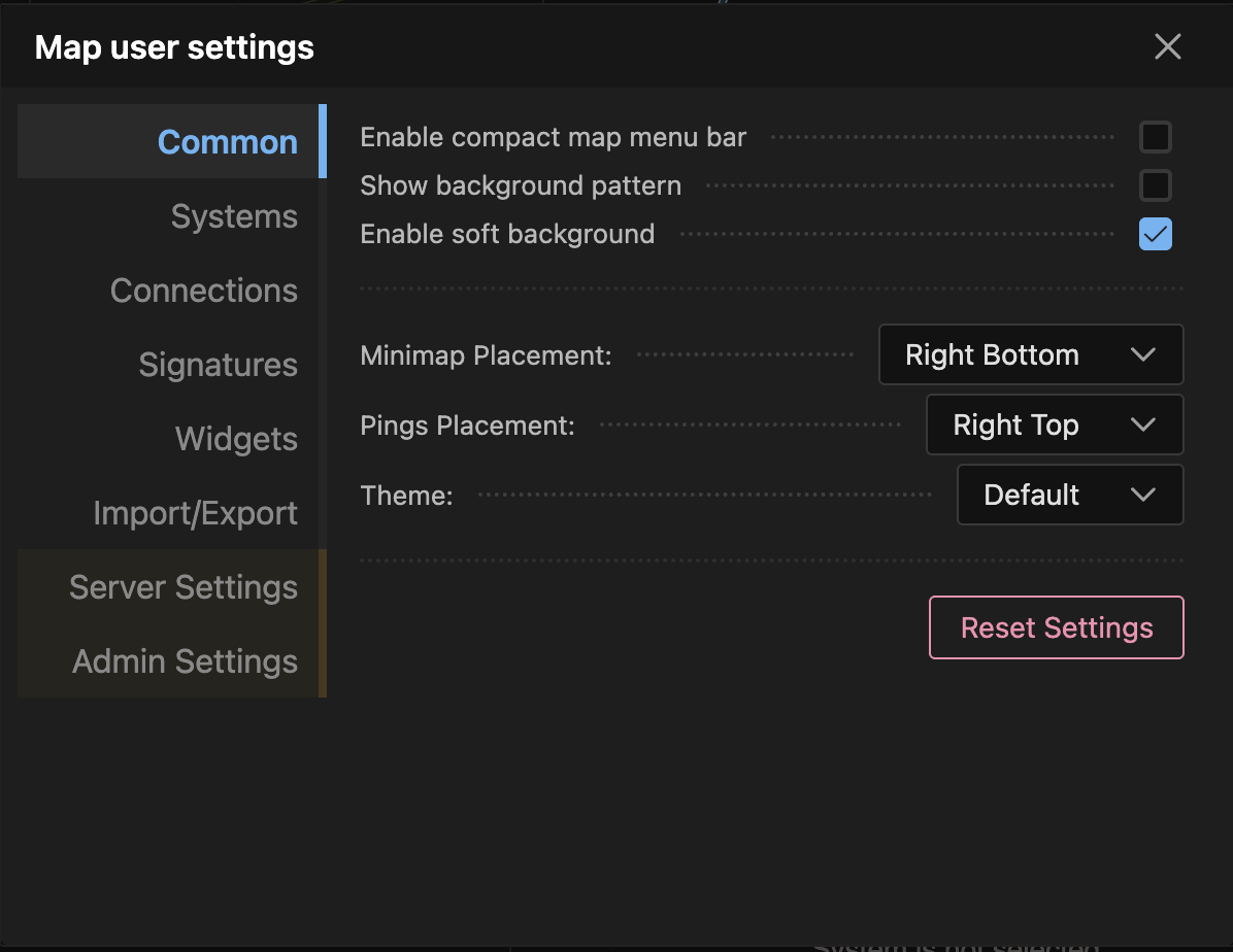 New Feature: Map Default Settings